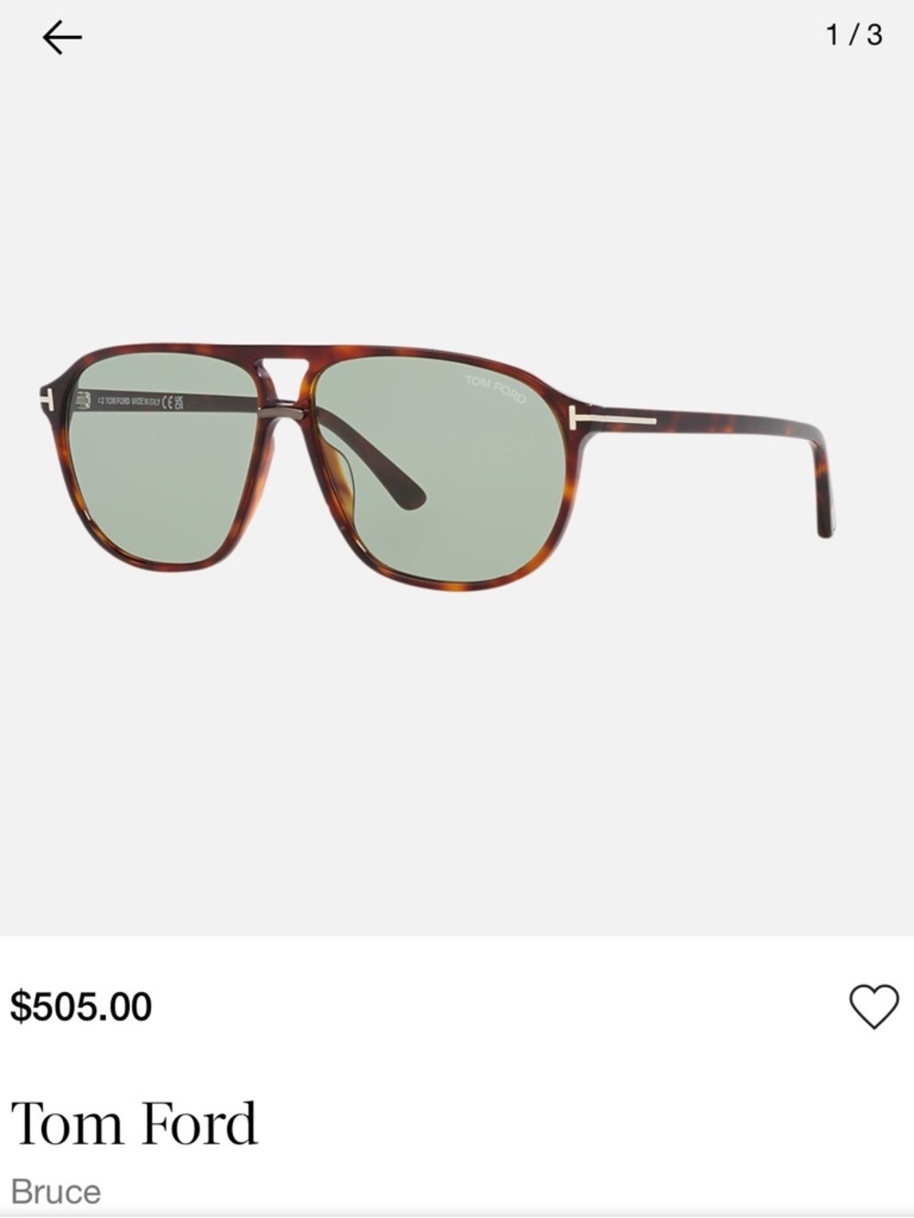 Tom Ford Men’s Aviator Sunglasses with case